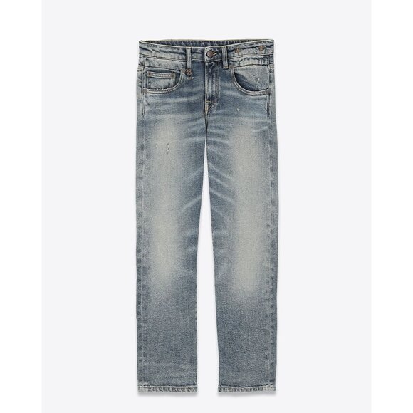 R13 Boy Straight Jeans in Hester Blue Stretch - Picture 2 of 6